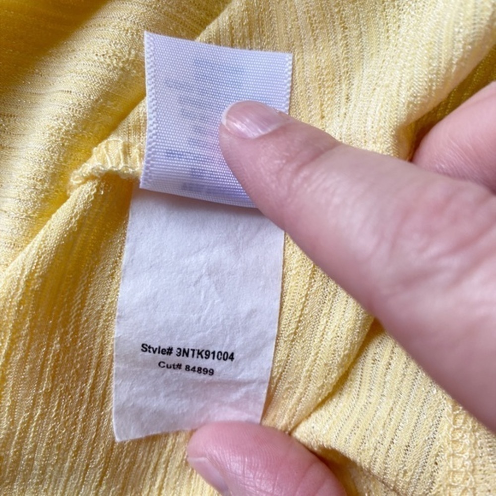 New Directions Yellow 3/4‎ Sleeve Business Casual Shirt - Picture 7 of 10